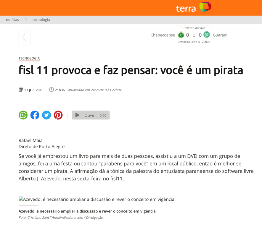 Imagem de destaque de fisl 11 provoca e faz pensar: você é um pirata